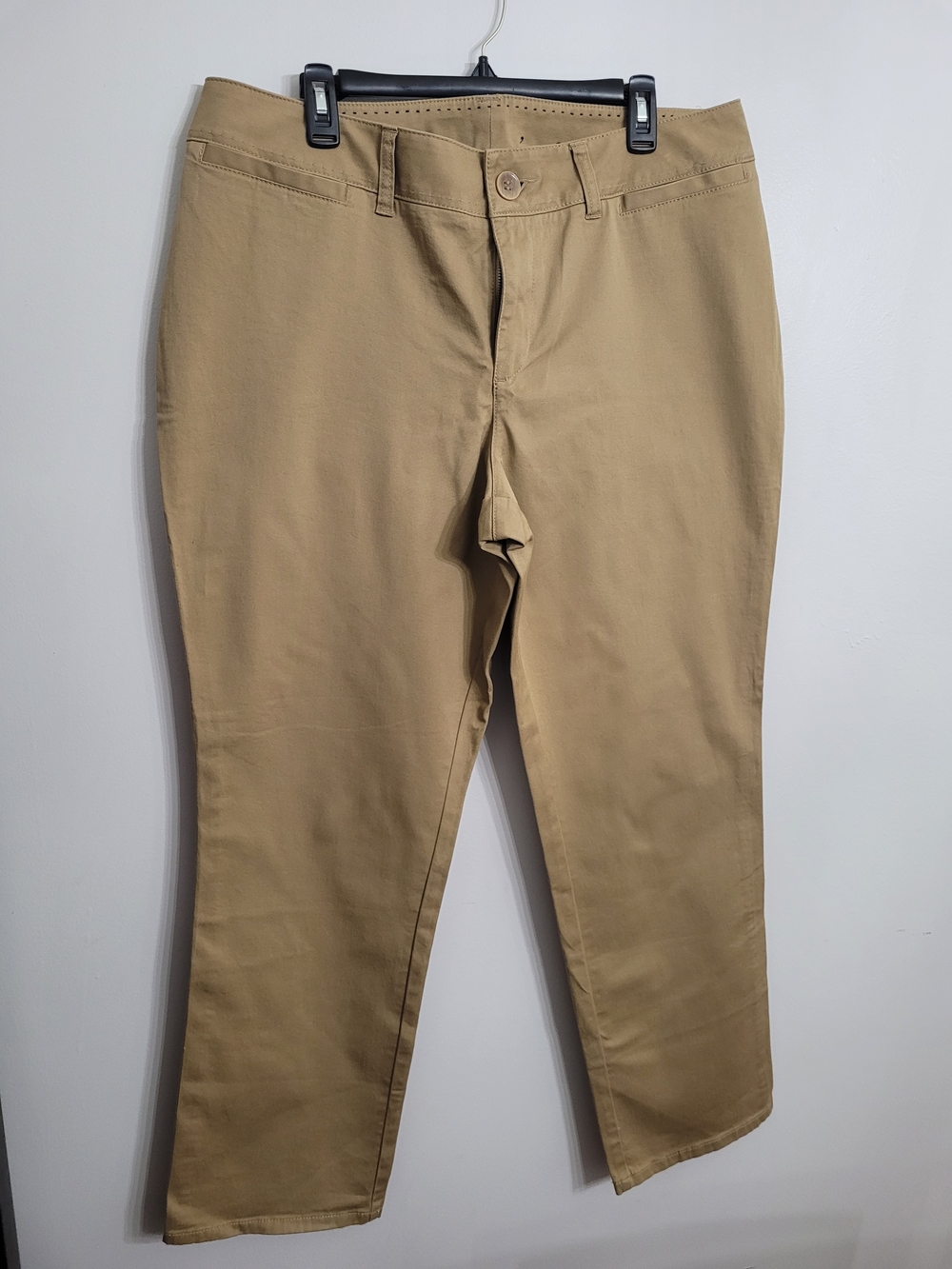 Lane Bryant Womens Tan Pants Straight Leg Size 18